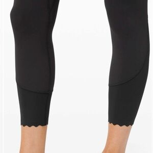 EUC - Lululemon Black Scalloped Hem Leggings